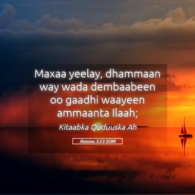 Picture 05 - Rooma 3:23 SOM - Maxaa yeelay, dhammaan way wada dembaabeen oo - Bible Verse Picture