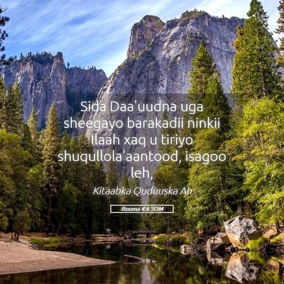 Picture 05 - Rooma 4:6 SOM - Sida Daa'uudna uga sheegayo barakadii ninkii - Bible Verse Picture