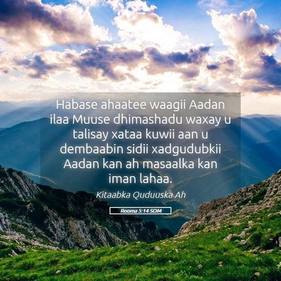 Picture 05 - Rooma 5:14 SOM - Habase ahaatee waagii Aadan ilaa Muuse dhimashadu - Bible Verse Picture