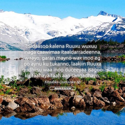 Picture 05 - Rooma 8:26 SOM - Sidaasoo kalena Ruuxu wuxuu inaga caawimaa - Bible Verse Picture
