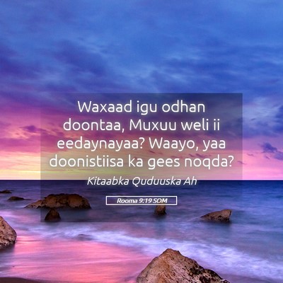 Picture 05 - Rooma 9:19 SOM - Waxaad igu odhan doontaa, Muxuu weli ii - Bible Verse Picture