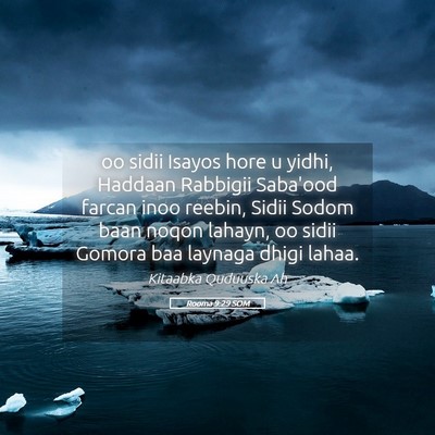 Picture 05 - Rooma 9:29 SOM - oo sidii Isayos hore u yidhi, Haddaan Rabbigii - Bible Verse Picture