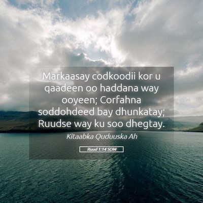 Picture 05 - Ruud 1:14 SOM - Markaasay codkoodii kor u qaadeen oo haddana way - Bible Verse Picture