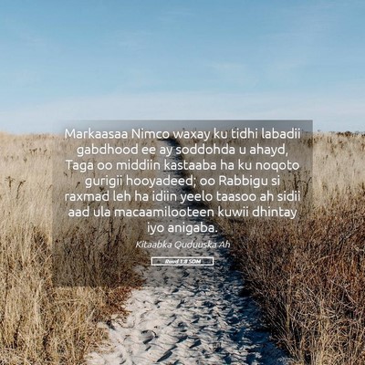 Picture 05 - Ruud 1:8 SOM - Markaasaa Nimco waxay ku tidhi labadii gabdhood - Bible Verse Picture