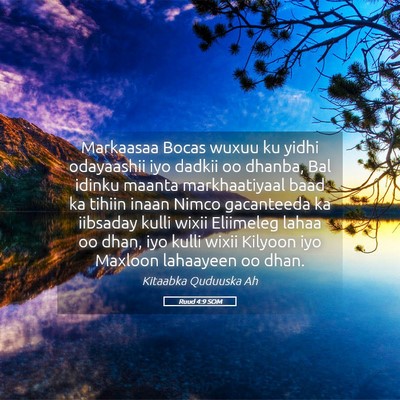 Picture 05 - Ruud 4:9 SOM - Markaasaa Bocas wuxuu ku yidhi odayaashii iyo - Bible Verse Picture