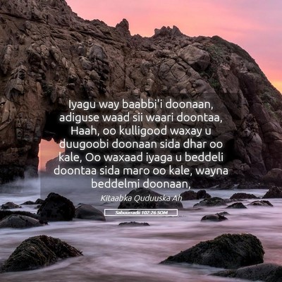 Picture 05 - Sabuurradii 102:26 SOM - Iyagu way baabbi'i doonaan, adiguse waad sii - Bible Verse Picture