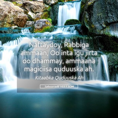 Picture 05 - Sabuurradii 103:1 SOM - Naftaydoy, Rabbiga ammaan, Oo inta igu jirta oo - Bible Verse Picture