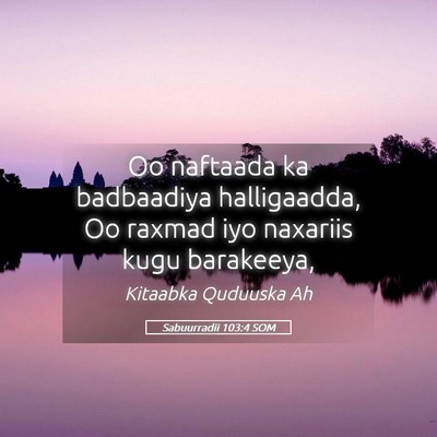 Picture 05 - Sabuurradii 103:4 SOM - Oo naftaada ka badbaadiya halligaadda, Oo raxmad - Bible Verse Picture