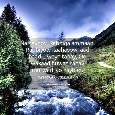 Picture 05 - Sabuurradii 104:1 SOM - Naftaydoy, Rabbiga ammaan. Rabbiyow Ilaahayow, - Bible Verse Picture
