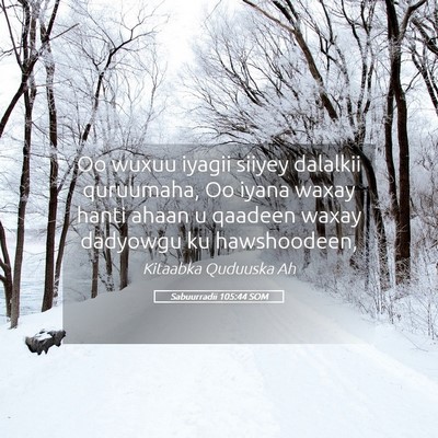 Picture 05 - Sabuurradii 105:44 SOM - Oo wuxuu iyagii siiyey dalalkii quruumaha, Oo - Bible Verse Picture