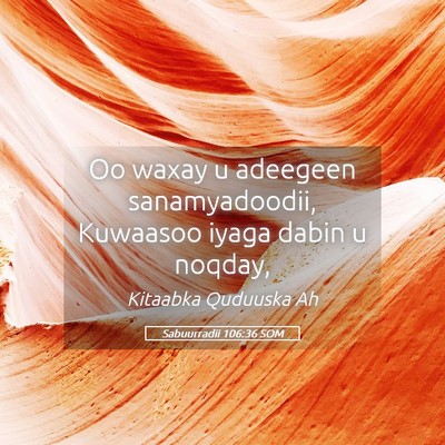 Picture 05 - Sabuurradii 106:36 SOM - Oo waxay u adeegeen sanamyadoodii, Kuwaasoo iyaga - Bible Verse Picture