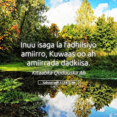 Picture 05 - Sabuurradii 113:8 SOM - Inuu isaga la fadhiisiyo amiirro, Kuwaas oo ah - Bible Verse Picture