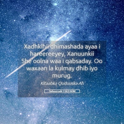 Picture 05 - Sabuurradii 116:3 SOM - Xadhkihii dhimashada ayaa i hareereeyey, - Bible Verse Picture
