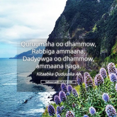 Picture 05 - Sabuurradii 117:1 SOM - Quruumaha oo dhammow, Rabbiga ammaana, Dadyowga - Bible Verse Picture