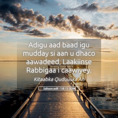 Picture 05 - Sabuurradii 118:13 SOM - Adigu aad baad igu mudday si aan u dhaco - Bible Verse Picture
