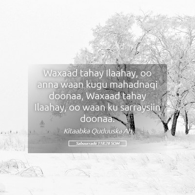 Picture 05 - Sabuurradii 118:28 SOM - Waxaad tahay Ilaahay, oo anna waan kugu mahadnaqi - Bible Verse Picture