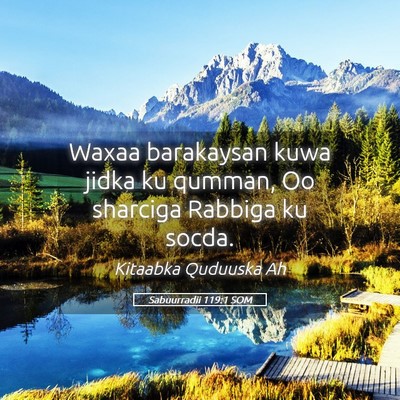 Picture 05 - Sabuurradii 119:1 SOM - Waxaa barakaysan kuwa jidka ku qumman, Oo - Bible Verse Picture
