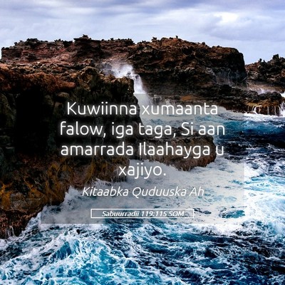 Picture 05 - Sabuurradii 119:115 SOM - Kuwiinna xumaanta falow, iga taga, Si aan - Bible Verse Picture