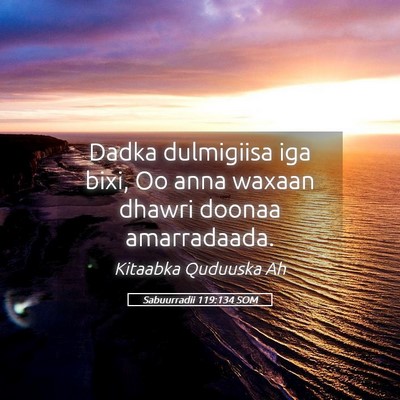 Picture 05 - Sabuurradii 119:134 SOM - Dadka dulmigiisa iga bixi, Oo anna waxaan dhawri - Bible Verse Picture