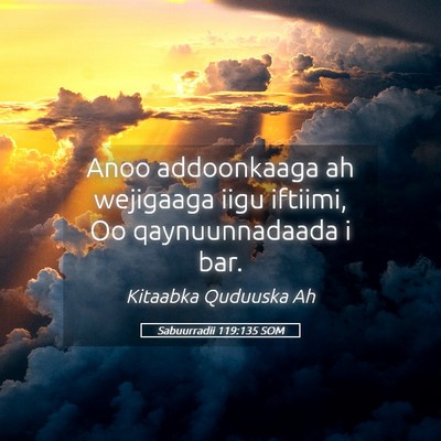 Picture 05 - Sabuurradii 119:135 SOM - Anoo addoonkaaga ah wejigaaga iigu iftiimi, Oo - Bible Verse Picture