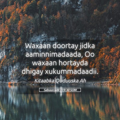 Picture 05 - Sabuurradii 119:30 SOM - Waxaan doortay jidka aaminnimadaada, Oo waxaan - Bible Verse Picture