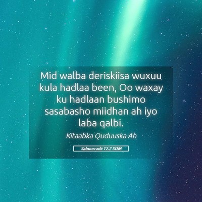 Picture 05 - Sabuurradii 12:2 SOM - Mid walba deriskiisa wuxuu kula hadlaa been, Oo - Bible Verse Picture