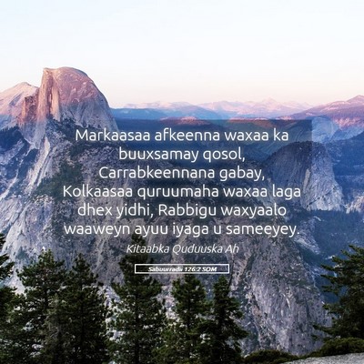 Picture 05 - Sabuurradii 126:2 SOM - Markaasaa afkeenna waxaa ka buuxsamay qosol, - Bible Verse Picture
