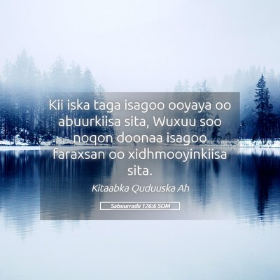 Picture 05 - Sabuurradii 126:6 SOM - Kii iska taga isagoo ooyaya oo abuurkiisa sita, - Bible Verse Picture