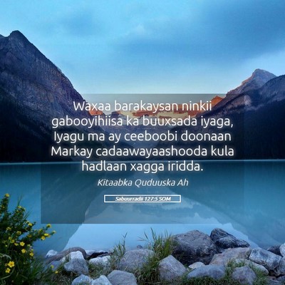 Picture 05 - Sabuurradii 127:5 SOM - Waxaa barakaysan ninkii gabooyihiisa ka buuxsada - Bible Verse Picture
