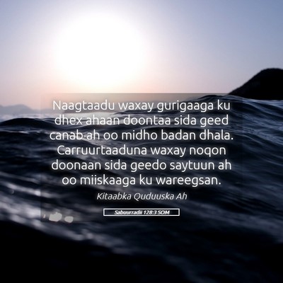 Picture 05 - Sabuurradii 128:3 SOM - Naagtaadu waxay gurigaaga ku dhex ahaan doontaa - Bible Verse Picture