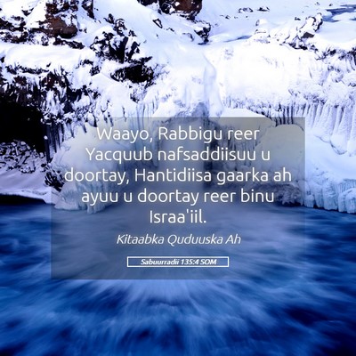 Picture 05 - Sabuurradii 135:4 SOM - Waayo, Rabbigu reer Yacquub nafsaddiisuu u - Bible Verse Picture