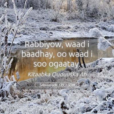 Picture 05 - Sabuurradii 139:1 SOM - Rabbiyow, waad i baadhay, oo waad i soo - Bible Verse Picture