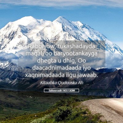 Picture 05 - Sabuurradii 143:1 SOM - Rabbiyow, tukashadayda maqal, oo baryootankayga - Bible Verse Picture