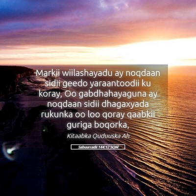 Picture 05 - Sabuurradii 144:12 SOM - Markii wiilashayadu ay noqdaan sidii geedo - Bible Verse Picture