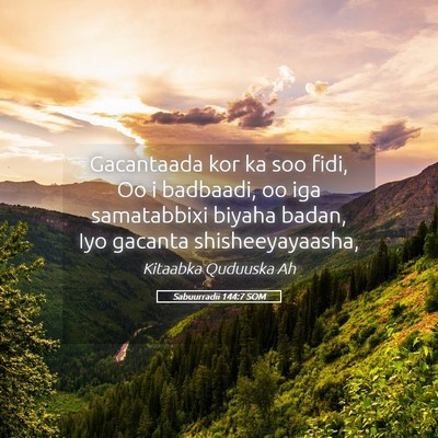 Picture 05 - Sabuurradii 144:7 SOM - Gacantaada kor ka soo fidi, Oo i badbaadi, oo iga - Bible Verse Picture