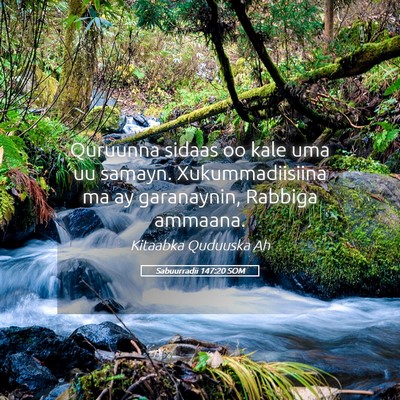 Picture 05 - Sabuurradii 147:20 SOM - Quruunna sidaas oo kale uma uu samayn. - Bible Verse Picture
