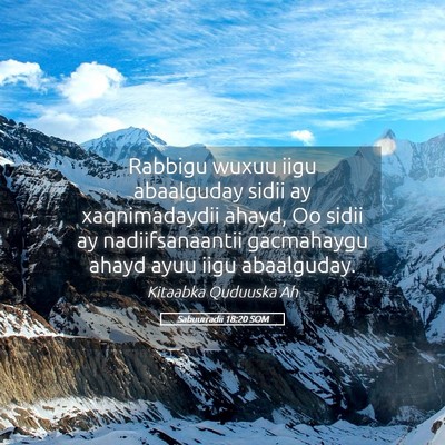 Picture 05 - Sabuurradii 18:20 SOM - Rabbigu wuxuu iigu abaalguday sidii ay - Bible Verse Picture