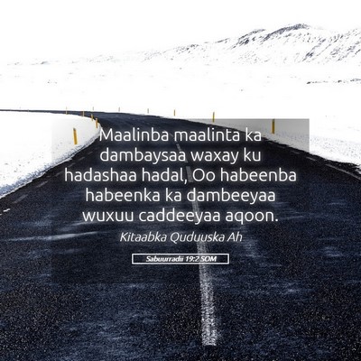 Picture 05 - Sabuurradii 19:2 SOM - Maalinba maalinta ka dambaysaa waxay ku hadashaa - Bible Verse Picture