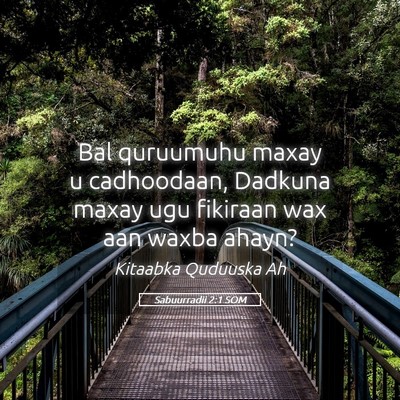 Picture 05 - Sabuurradii 2:1 SOM - Bal quruumuhu maxay u cadhoodaan, Dadkuna maxay - Bible Verse Picture
