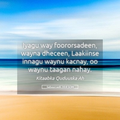 Picture 05 - Sabuurradii 20:8 SOM - Iyagu way foororsadeen, wayna dheceen, Laakiinse - Bible Verse Picture