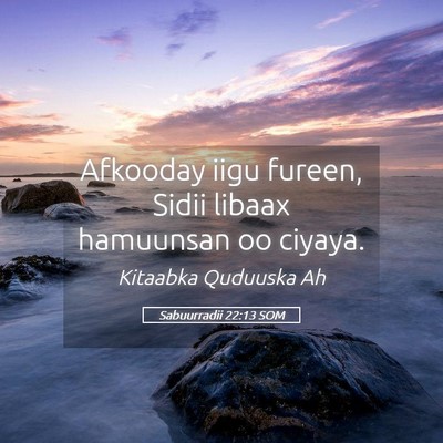 Picture 05 - Sabuurradii 22:13 SOM - Afkooday iigu fureen, Sidii libaax hamuunsan oo - Bible Verse Picture