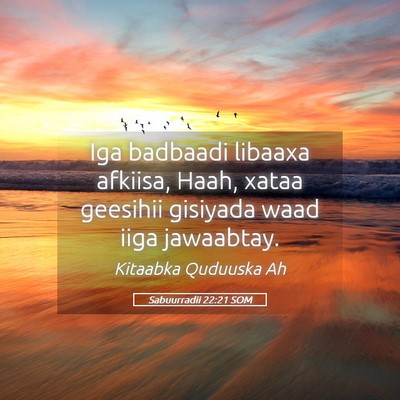 Picture 05 - Sabuurradii 22:21 SOM - Iga badbaadi libaaxa afkiisa, Haah, xataa - Bible Verse Picture