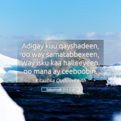 Picture 05 - Sabuurradii 22:5 SOM - Adigay kuu qayshadeen, oo way samatabbexeen, Way - Bible Verse Picture