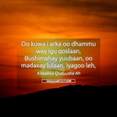 Picture 05 - Sabuurradii 22:7 SOM - Oo kuwa i arka oo dhammu way igu qoslaan, - Bible Verse Picture