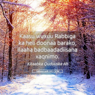 Picture 05 - Sabuurradii 24:5 SOM - Kaasu wuxuu Rabbiga ka heli doonaa barako, Ilaaha - Bible Verse Picture