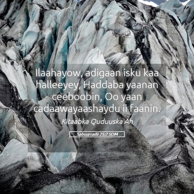 Picture 05 - Sabuurradii 25:2 SOM - Ilaahayow, adigaan isku kaa halleeyey, Haddaba - Bible Verse Picture