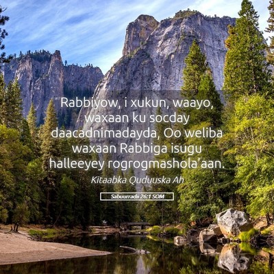 Picture 05 - Sabuurradii 26:1 SOM - Rabbiyow, i xukun, waayo, waxaan ku socday - Bible Verse Picture