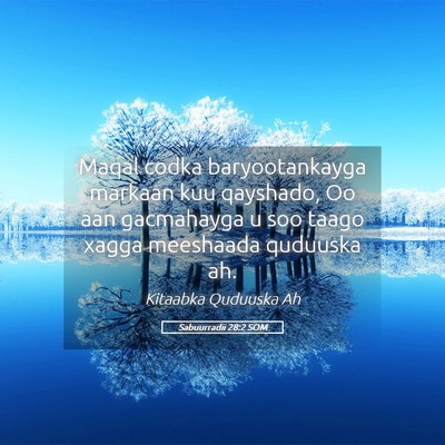 Picture 05 - Sabuurradii 28:2 SOM - Maqal codka baryootankayga markaan kuu qayshado, - Bible Verse Picture