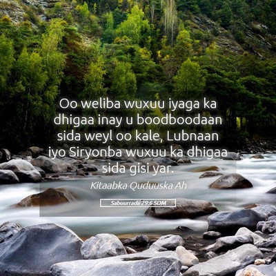 Picture 05 - Sabuurradii 29:6 SOM - Oo weliba wuxuu iyaga ka dhigaa inay u - Bible Verse Picture
