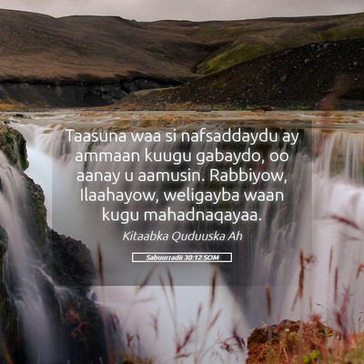Picture 05 - Sabuurradii 30:12 SOM - Taasuna waa si nafsaddaydu ay ammaan kuugu - Bible Verse Picture